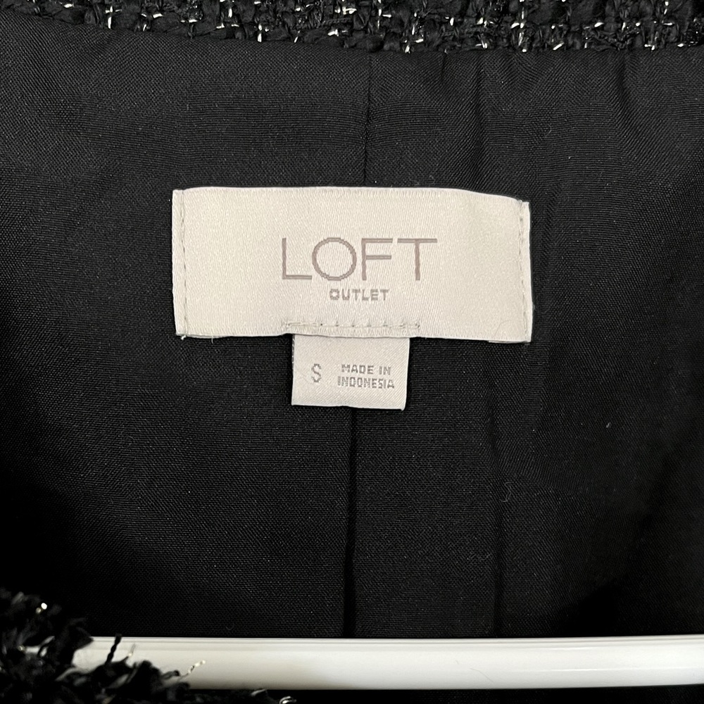 LOFT Tweed Asymmetrical Jacket With Gold Accents - Picture 4 of 6